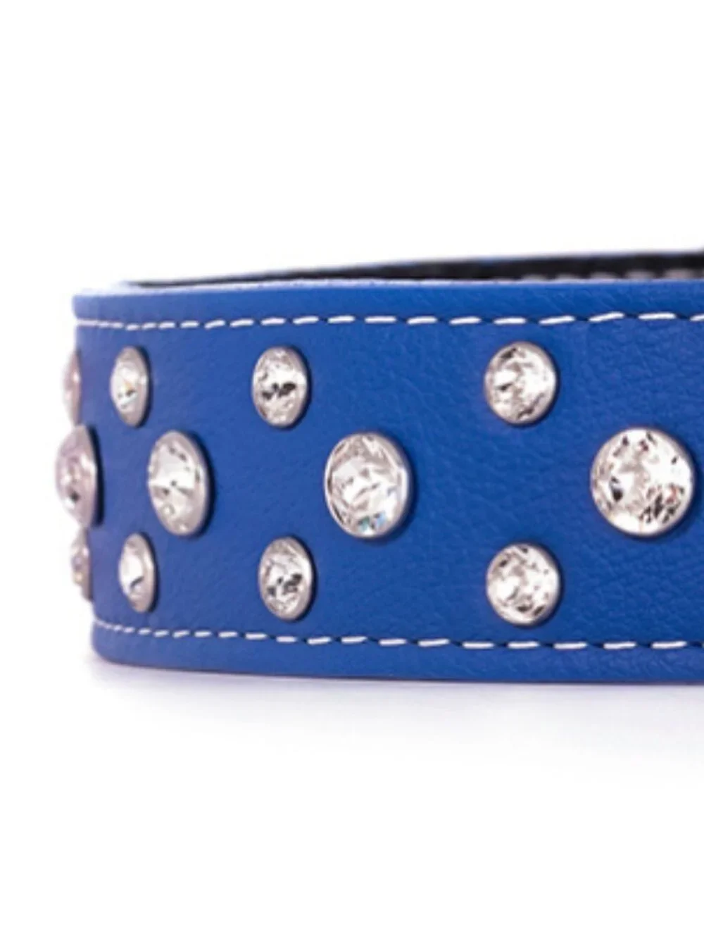Swarovski Crystal Italian Leather Dog Collar (Like New) - Size 26